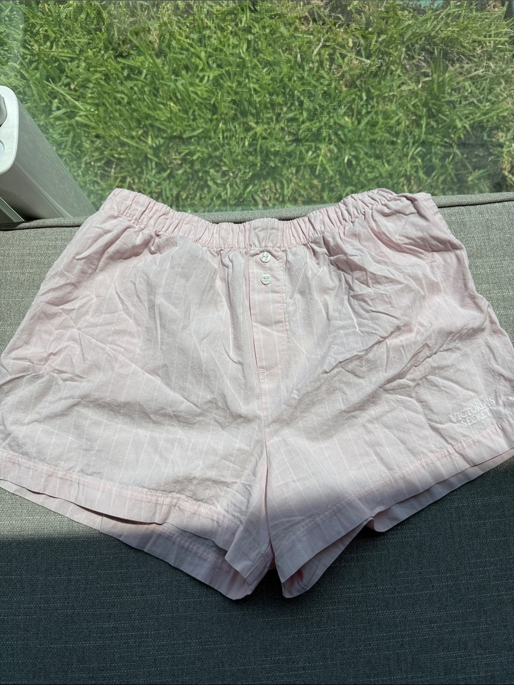 Victoria's Secret Pale Pink Striped Cotton Lounge Shorts